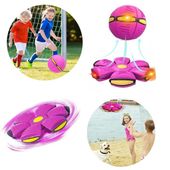 dyskopiłka frisbee 2w1 latający dysk ufo piłka zabawka do rzucania - różowa