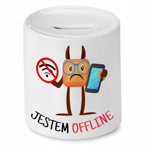 Skarbonka Informatyka Proramisty Jestem Offline Z Nadrukiem Ze Zdjęciem na Arena.pl