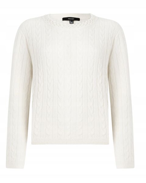 Vero Moda VMLUNA CABLE PEARL PULLOVER - Jumper - birch L zdjęcie 2