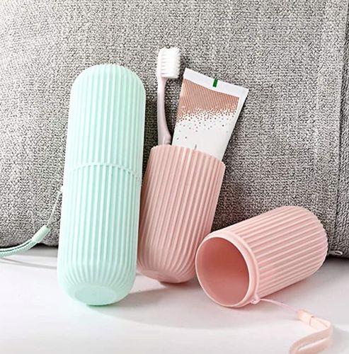 Etui pojemnik podróżny na szczoteczkę i pastę do zębów organizer różowy na Arena.pl