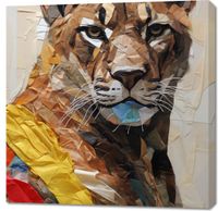 Obraz 90x90cm Papierowy Tygrys