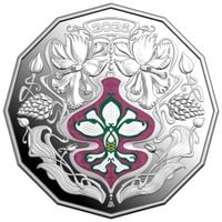 Christmas Decoration - Festive Floral kolorowany 50c Srebro 2025 Proof