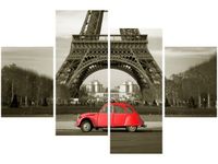 OBRAZ CZERWONY CITROEN 2CV WIEŻĄ EIFFLA