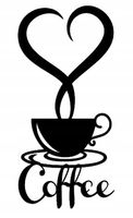 OBRAZ AŻUROWY DEKORACJA ŚCIENNA 3D do kuchni Coffee filiżanka panel 25x50cm