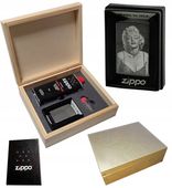 ZESTAW ZIPPO 200 BRUSHED + PUDEŁKO + BENZYNA + KAMIENIE + DOWOLNY GRAWER