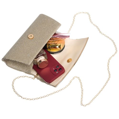 brokatowa kopertówka damska z tkaniny syntetycznej w kolorze różowego z na Arena.pl