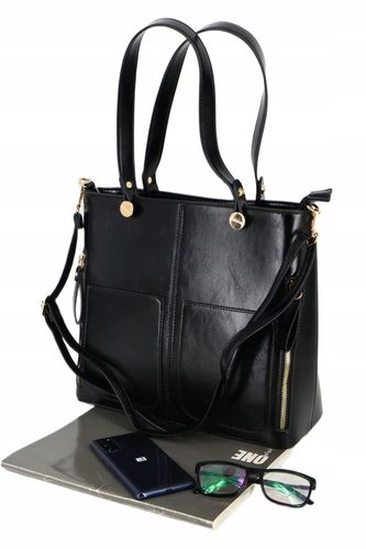 Torebka damska klasyczna teczka duża A4 wiele kieszeni wielozadaniowa na Arena.pl