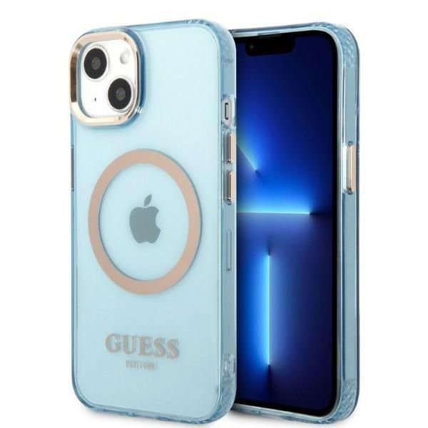 Etui Guess do iPhone 15, iPhone 14, iPhone 13, Niebieski, MagSafe zdjęcie 1
