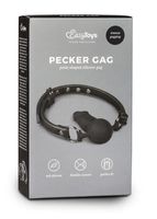 knebel piłkowy z silikonowym penisem easytoys czarny 9.5 cm