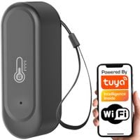 Czujnik Temperatury Wilgotności Czarny Zewnętrzny IP65 WiFi TUYA Smart Life