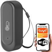 Czujnik Temperatury Wilgotności Czarny Zewnętrzny IP65 WiFi TUYA Smart Life