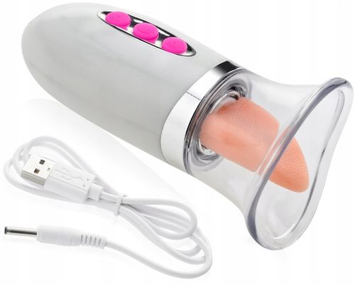 SSĄCY WIBRATOR + RUCHOMY JĘZYK - DO WAGINY ŁECHTACZKI I SUTKÓW na Arena.pl