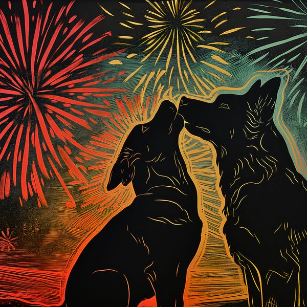 Plakat 40x40cm Psi Uścisk zdjęcie 1