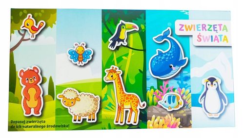 Zwierzęta Świata magnes układanka magnetyczna 81 szt na Arena.pl