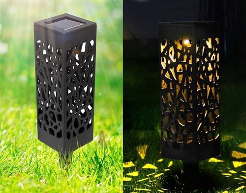 Lampy Solarne Ogrodowe LED Wbijana Do Ogrodu Zewnętrzna Barwa Ciepła Wzorek na Arena.pl