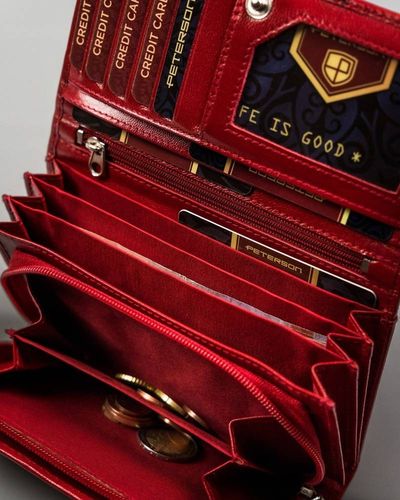 skórzany portfel damski na zatrzask - peterson na Arena.pl