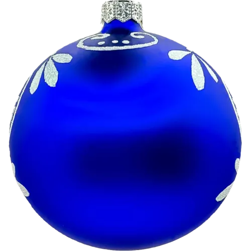 Bombka choinkowa szklana: Niebieska z misiem i świątecznymi ozdobami na Arena.pl