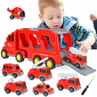 ZABAWKOWE AUTKA WÓZ STRAŻACKI CIĘŻARÓWKA TRANSPORTOWA STRAŻ POŻARNA 7W1