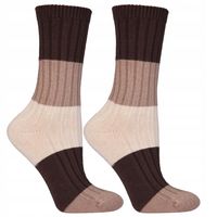Skarpetki Wysokie Damskie w Paski Prążkowane Klasyczne MORAJ 38-41