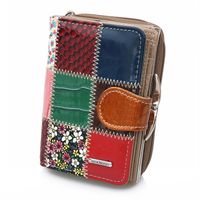 JULIA ROSSO portfel damski skórzany patchworkowy P131 kolorowy