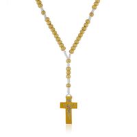 Różaniec drewniany naturalny na sznurku