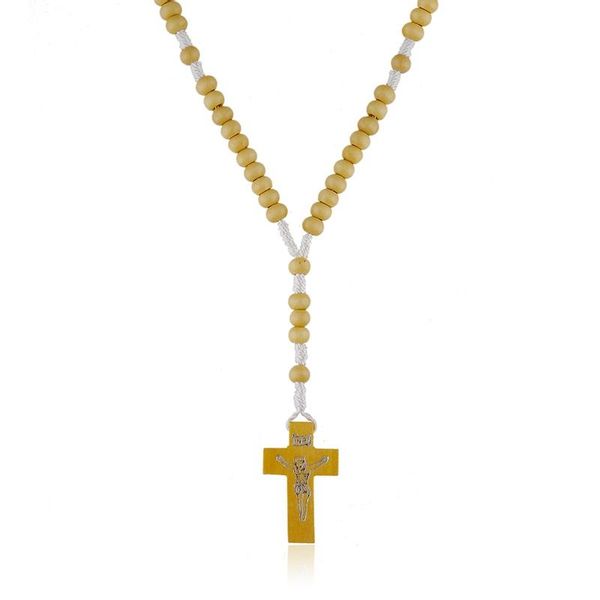 Różaniec drewniany naturalny na sznurku zdjęcie 1