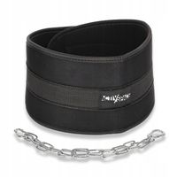 PAS OBCIĄŻENIOWY KULTURYSTYCZNY Z ŁAŃCUCHEM DIP BELT MOCNY DO PODCIĄGANIA