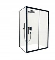 KABINA PRYSZNICOWA 100x70cm CZARNA LOFT PRZESUWNA PROSTOKĄTNA TRANSPARENTNA