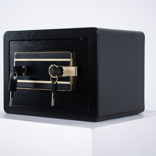 Pancerny Domowy Sejf Biometryczny Na Odcisk Palca 25x35x25 cm Czarny na Arena.pl