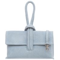 VERA PELLE torebka damska zamszowa listonoszka z paskiem V678 j.niebieska