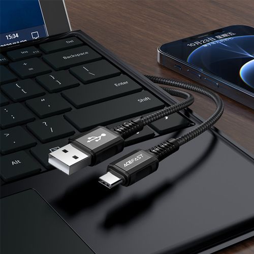 Kabel przewód w oplocie USB - USB-C 3A 1.2m czarny na Arena.pl