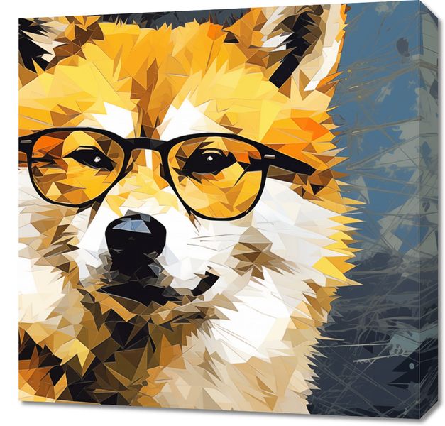 Obraz 60x60cm Intelektualny Psiak zdjęcie 1