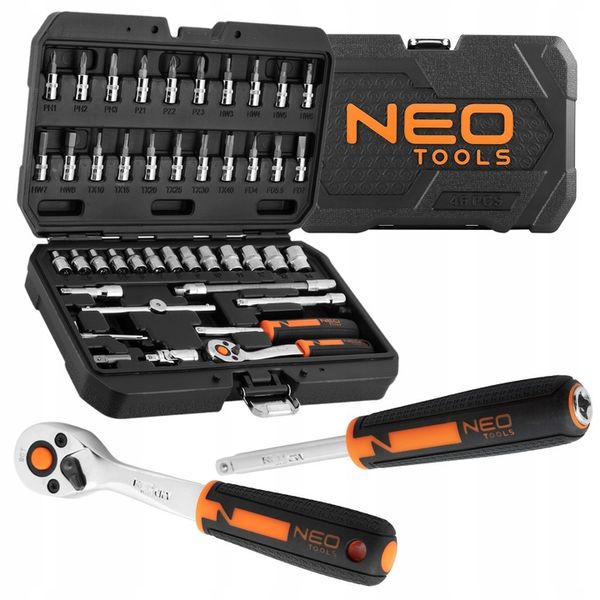 NEO 10-004 ZESTAW KOMPLET KLUCZE NASADOWE 1/4'' 46el CRV NASADKI TORX BITY zdjęcie 7