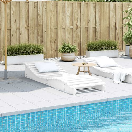 Leżak, biały, 205x70x31,5 cm, lite drewno sosnowe na Arena.pl