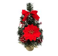 Choinka sztuczna w doniczce z ozdobami udekorowana 30 cm POINSECJA