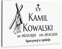 nadruk TABLICZKA NAGROBNA nagrobkowa 30x20 dibond nierdzewna biała