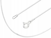 Krótki Cienki Srebrny Łańcuszek Linka Żmijka Ośmiokątna 0,9mm Choker 35cm
