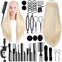 GŁÓWKA GŁOWA TRENINGOWA FRYZJERSKA CZESANIA ZESTAW GRZEBIENIE STATYW BLOND