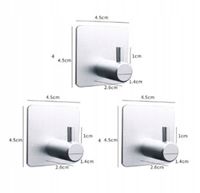 WIESZAK ŁAZIENKOWY komplet METALOWY Sebrny 3szt