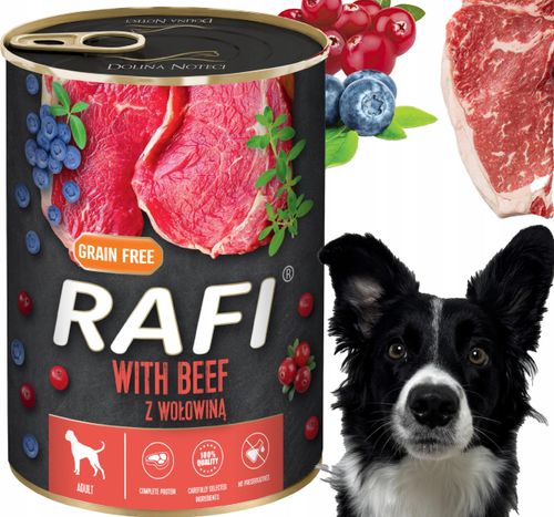 zestaw 6x400g karma mokra dla psów rafi mix smaków (jagnięcina, wołowina) na Arena.pl