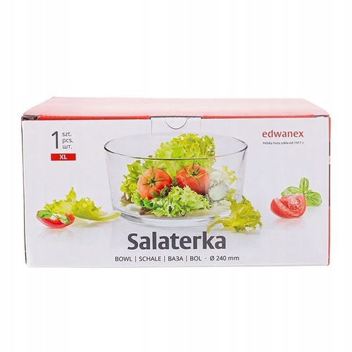 Salaterka szklana na sałatkę owoce miska prosta Edwanex 24 cm 3 l na Arena.pl