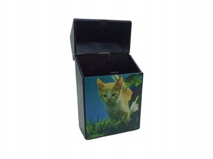 Pudełko na Papierosy Plastikowe z Kotem i Pieskiem