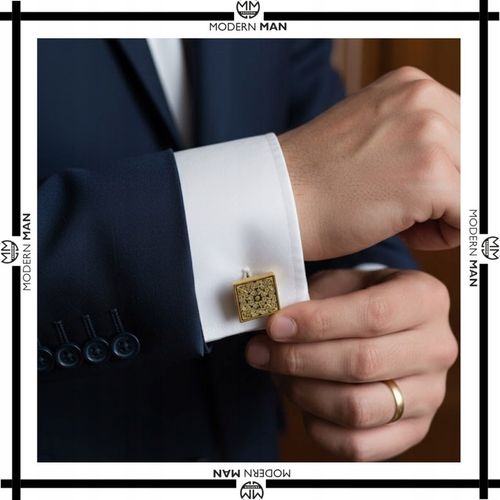 ZESTAW SPINKI DO MANKIETÓW I KRAWATU ZŁOTE NOWOCZESNE PREZENT DLA NIEGO na Arena.pl