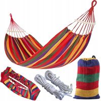 DUŻY HAMAK DWUOSOBOWY OGRODOWY MOCNY XXL TORBA 200KG 270x150 BRAZYLISK LINY