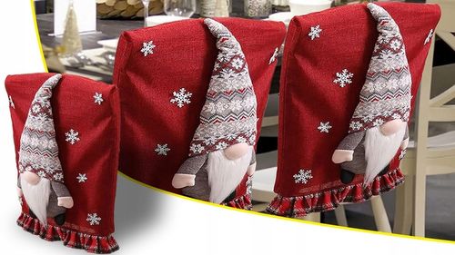 4x ŚWIĄTECZNY STROIK NA KRZESŁO OPARCIE ŚWIĘTA SKRZAT KRASNAL MIKOŁAJ na Arena.pl