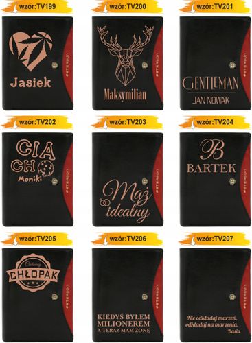 Portfel męski skórzany GRAWEROWANY prezent dla brata twój napis tekst na Arena.pl