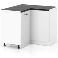 Szafka Kuchenna Stojąca Z Blatem Narożna 90x90cm Spremium Biały Mat