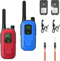 KRÓTKOFALÓWKI WALKIE TALKIE 16 KANAŁÓW LATARKA ZASIĘG 4KM ŁADOWANE AKU 2SZT