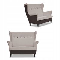 Sofa kanapa uszak ARI DUO skandynawska  brązowo - beżowa