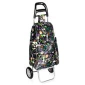 Wózek z torbą na zakupy czarny warzywa 30 l